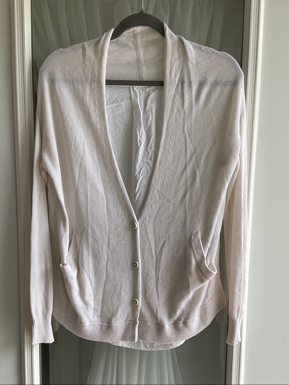 lululemon athletica cream Button-Up V-Neck Cardigan